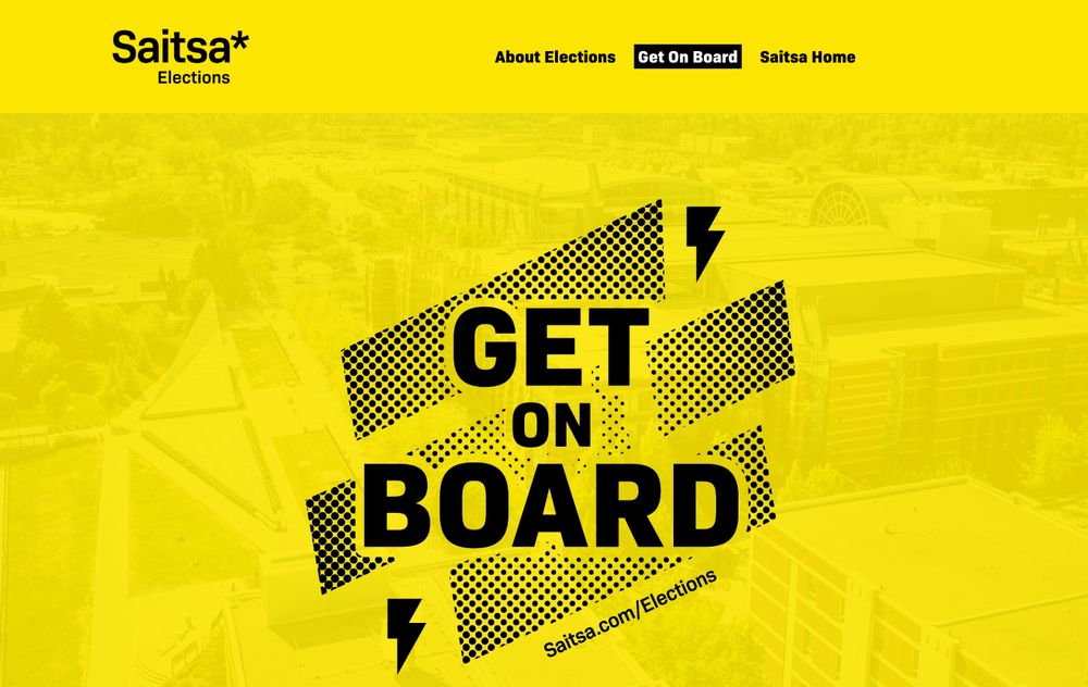 Get On Board election recruitment page in a browser frame